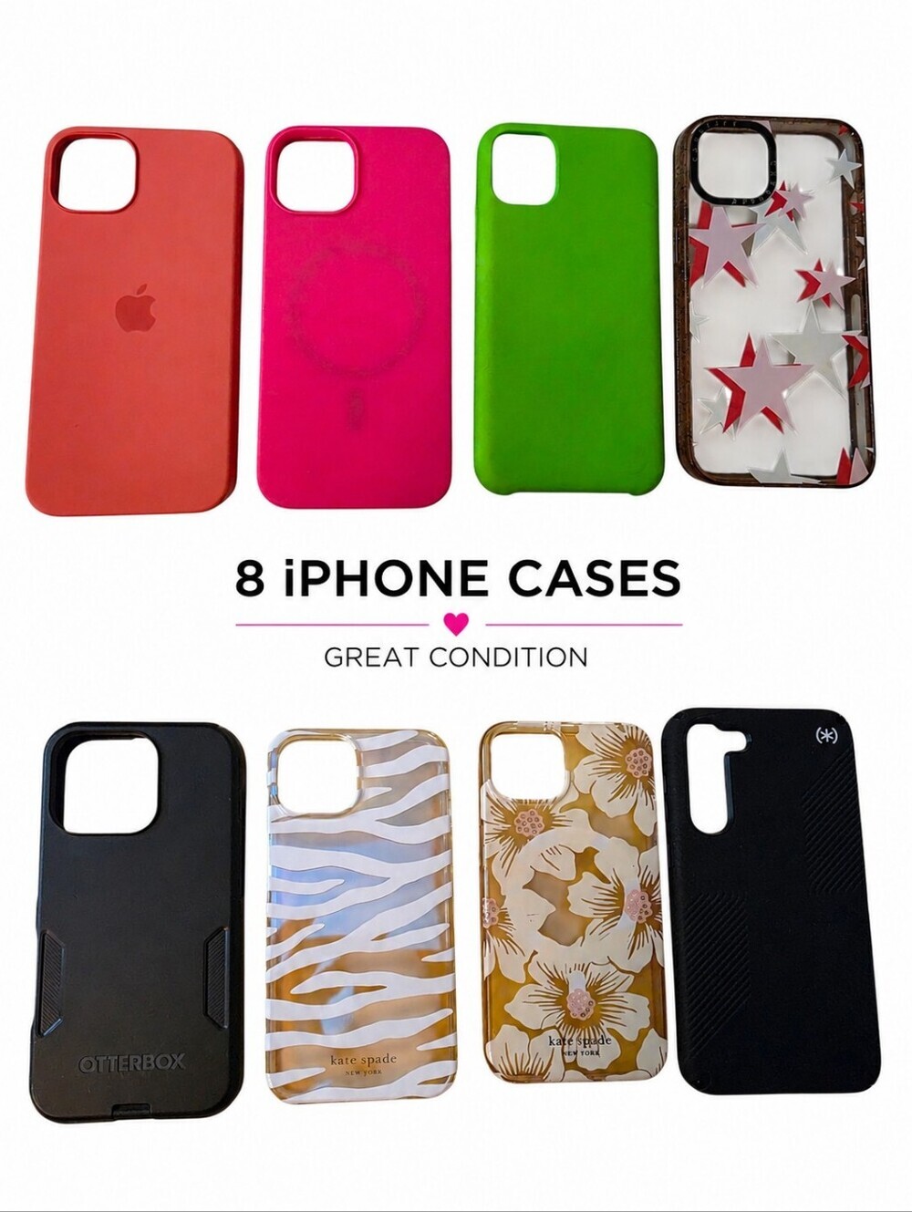 8pc iPhone Case Bundle Lot Apple Kate Spade OtterBox Casetify Speck Mixed Lot